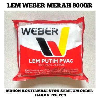 Lem putih PVAc / Lem Weber Merah/ lem kertas, vinyl, kayu