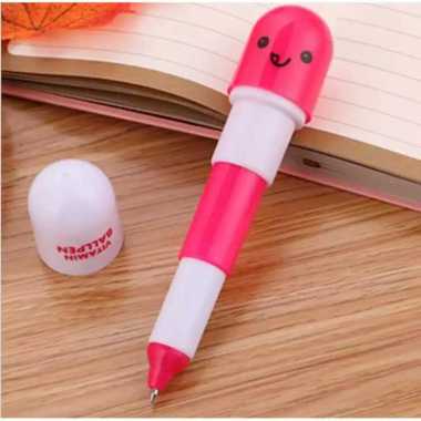 OEM SK-A4 Pulpen Emoticon Vitamin / Pen Unik / Pena Kapsul / Pulpen Stationary Souvenir Pernikahan P