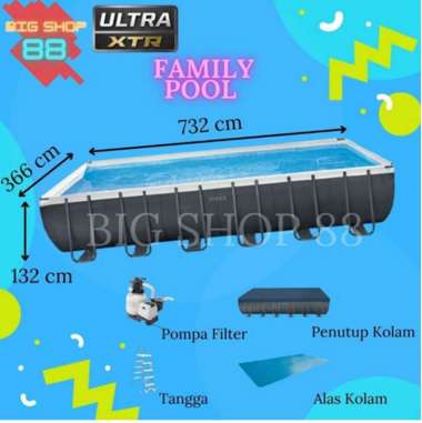 Kolam Renang Besar Jumbo Kolam Renang Keluarga Merk Intex 7M 7Meter 7 Meter Ultra XTR Prism Frame Po