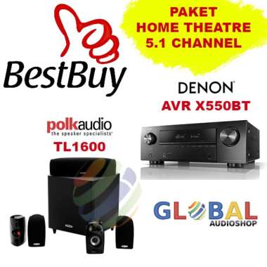 Denon AVR X550BT Polk Audio TL 1600 Paket Home Theater 5.1 Channel Speaker Amplifier