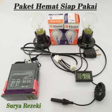 Paket Pemanas mesin tetas telur dengan thermo-hygrometer sensor