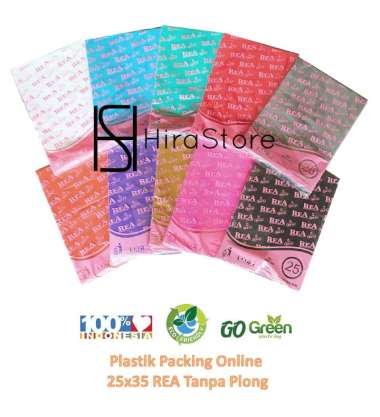 Plastik Packing / plastik olshop / kantong HD tanpa plong 25x35 merk REA 100 lembar packing online Silver