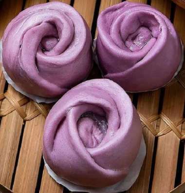 Frozen Dimsum Bakpao Bapao Pao Talas Ubi Ungu HALAL isi 5pcs