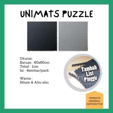 Evamat Unimats Puzzle Motif Besi [60 x 60] Hitam