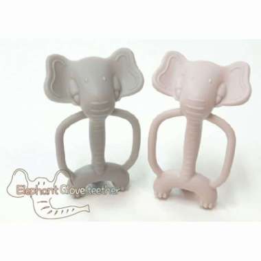Mamas Tem Elephant Glove Teether + Case Mauve