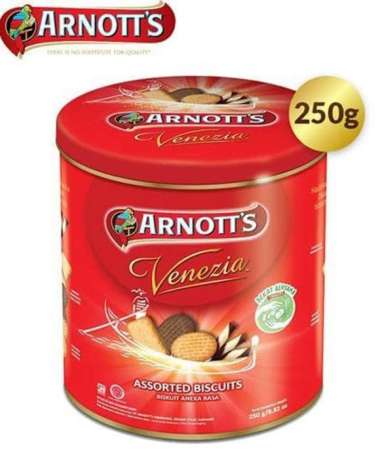 Arnotts Venezia Assorted Biskuit 250g 250 gram biscuit kaleng arnott