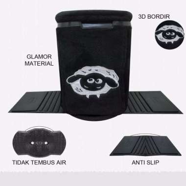 Tempat Sampah Mobil Karakter / Tong Sampah Motif Bola BANYAK MODEL SHAUN HITAM