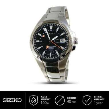 Jam Tangan Pria Seiko Sportura Quartz Perpetual Stainless Steel SLT047 Original Silver