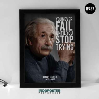 Poster Albert Einstein Quotes Motivasi You Never Fail A3 45X30cm