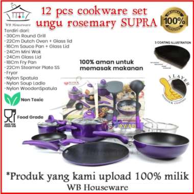 panci set supra 12pcs anti lengket - SUPRA COOKWARE SET 12PCS