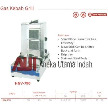 GETRA HGV-790 Automatic Kebab Grill (Mesin Kebab) / Gas Kebab Grill