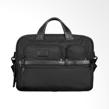 TUMI Alpha 2 Medium Laptop Slim Brief Tas Selempangan Pria - Black