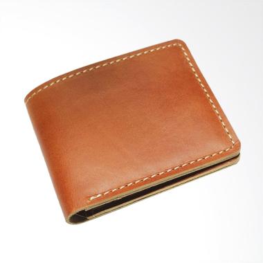 Whiteblue Kulit Asli Sapi Handmade Model Bifold Dompet Pria - Tan