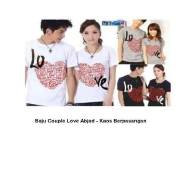Baju Couple Love Abjad - Kaos Berpasangan