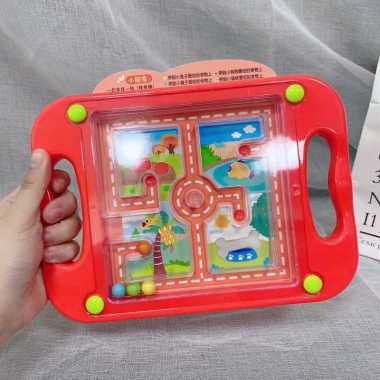 SK-M49 M168 Mainan Anak Papan Keseimbangan Bola Kelereng 10PCS Kartu Background Marble Balance Game