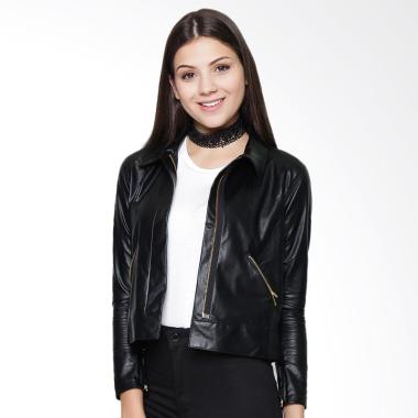 Heart and Feel 1298.BF Leather Jacket Wanita - Black