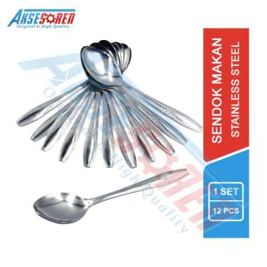 Sendok Makan Stainless Steel [12 pcs] / Set Alat Makan Super Premium Abu