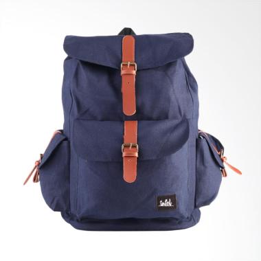 Inficlo Canvas Tas Ransel Pria - Biru Dongker