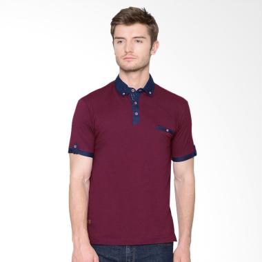 Osella Men Fashion Man Siro Polo Shirt Pria - Burgundy