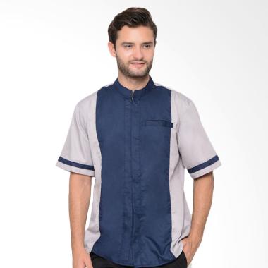 Allev Masrur Shirt Baju Koko Pria - Silver Navy