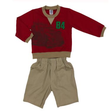 Fancy Friend Jeep 84 Setelan Anak Laki-laki - Merah