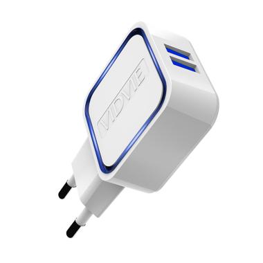 Vidvie PLE202 Adapter Charger for iPhone - Putih [2 USB Port] Putih