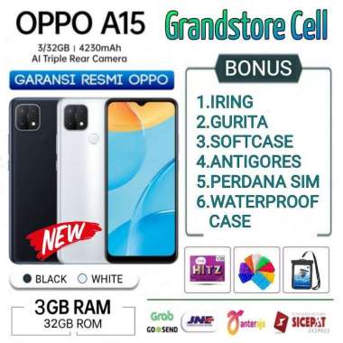 OPPO A15 RAM 3/32 GB GARANSI RESMI OPPO INDONESIA Hitam No Bonus