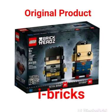 LEGO Brickheadz 41610 Tactical Batman & Superman Mainan Block & Puzzle