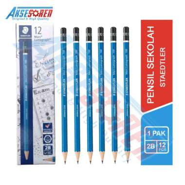 Pensil 2B Staedtler [12 pcs] / Alat Tulis Ujian Komputer / Pencil Gambar Menulis [1 Pack] Multicolor