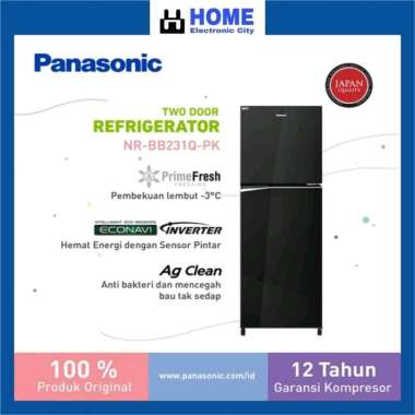 Panasonic NR-BB231Q Kulkas 2 Pintu Unit Only HITAM JABODETABEK