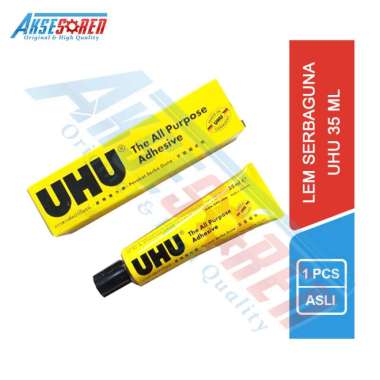 Lem UHU Cair [35 mL/1 pcs] / Super Glue Perekat Untuk Merekatkan Kertas, Karton, Kain, Koraltex, Pla