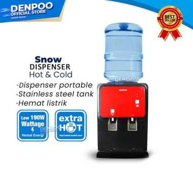 Denpoo Snow Hot & Cold Low Watt 190 Water Dispenser black red