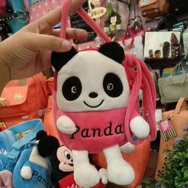 TAS SELEMPANG KARAKTER ANAK panda pink kaki
