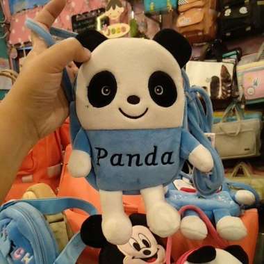 TAS SELEMPANG KARAKTER ANAK panda biru kaki