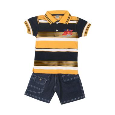 TOMPEGE TP-63504 Kerah Lakos Polo Setelan Baju Anak Laki Laki - Kuning