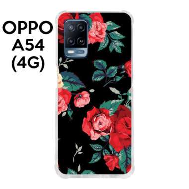 HEAVENCASE Casing Case OPPO A54 4G Softcase Anticrack Motif Bunga Mawar
