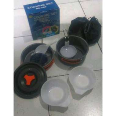 Cooking set ds 200 perlengkapan masak camping panci untuk camping dan hiking