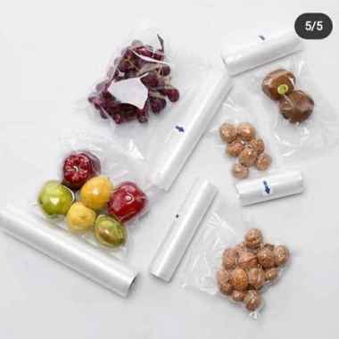 Plastik vacuum roll embossed 28x500cm vakum sealer vacuum refill putih