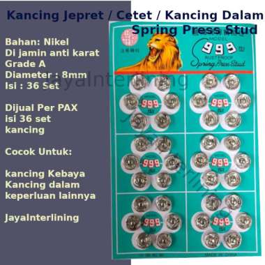 Kancing Jepret / Cetet / Kancing SNAP SPring Press Stud