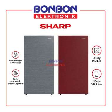 Sharp Kulkas 1 Pintu SJ-X185M-SR/SG / SJX 185 MSG MSR - Merah