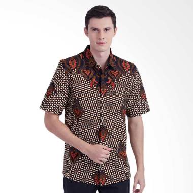 Asana Lieka Short Sleeves Kemeja Batik Pria - Red