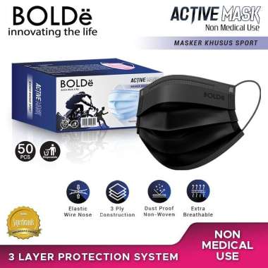 BOLDe Active Mask 3Ply 50 Pcs HITAM
