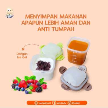I.Q. BABY Good Grips Storage Cup with Ice Gel Hijau Cokelat