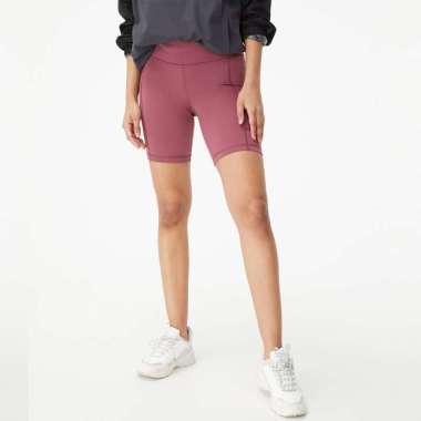 Aeropostale Flex High-Rise Pocket Bike Short APS2| Celana Olahraga Wanita XXL Red Bark