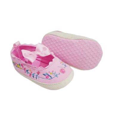 Mothercare Prewalker Girl Flat Ribbon Flower Sepatu Bayi - Pink