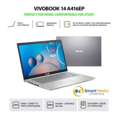 ASUS VIVOBOOK 14 A416EP-FHD551/FHD552|i5-1135G7|4GB|512GB SSD|MX330|14" FHD|W10+OHS 2019