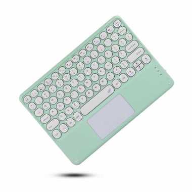 Slim Bluetooth Keyboard - Keyboard Portabel dengan Touchpad Hijau