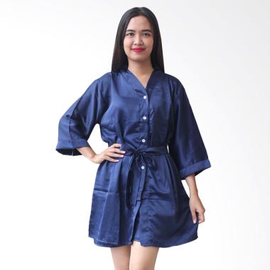 Aily BT025 Kimono with Belt Setelan Baju Tidur Wanita - Navy