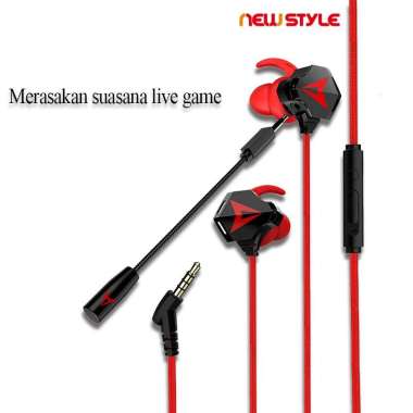 Newstyle N5 Gaming Earphone Esport Video Game Hifi Headset Stereo Bass HD Voice Dual Microphone Mic