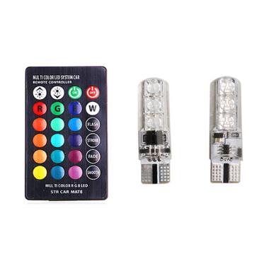 JMS T10 Silicone 5050 RGB 6 SMD wit ... a Kabin Mobil [2 Pcs/Set]